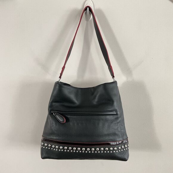 Brighton Rockwell Studded Pebbled Leather Shoulder Bag - Picture 3 of 16